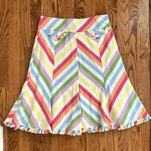 Anthropologie Odille Skirt | Seersucker Striped | Size 2